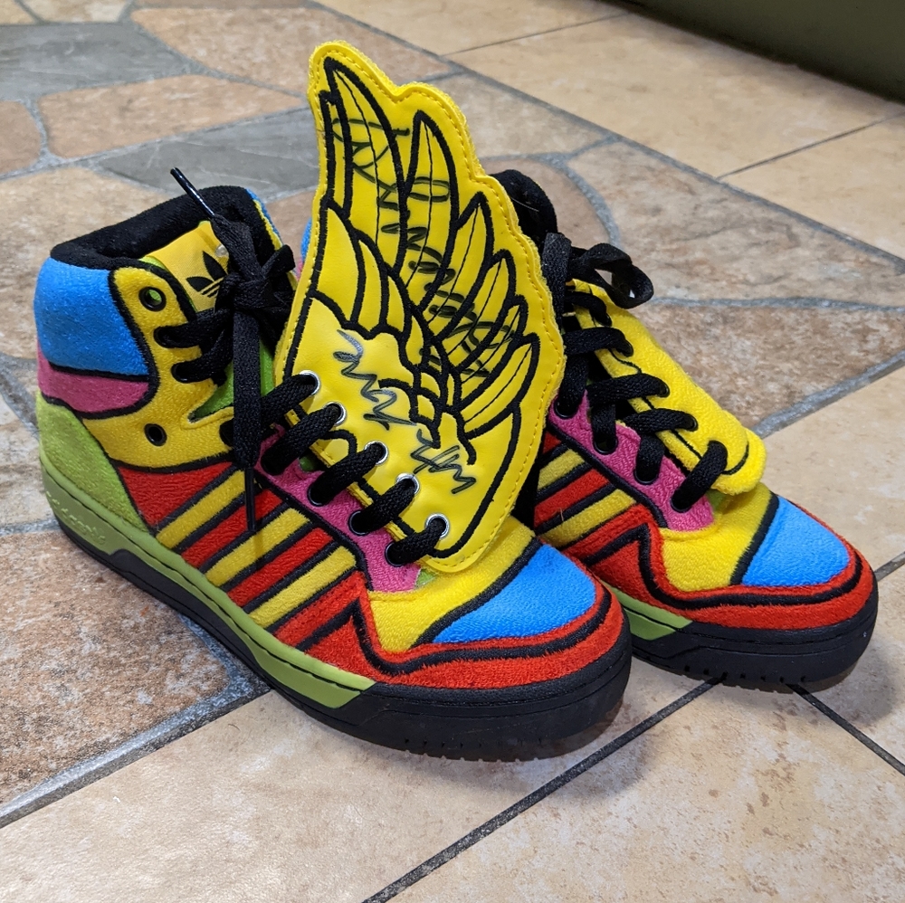Autographed Jeremy Scott winged Adidas